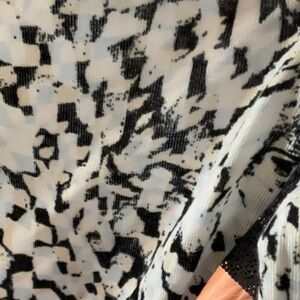 Abstract Black and White Patterned Fabric